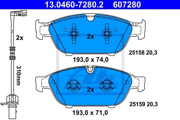 Brake Pad Set, disc brake 13.0460-7280.2