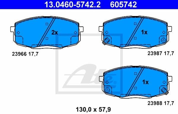 Brake Pad Set, disc brake 13.0460-5742.2