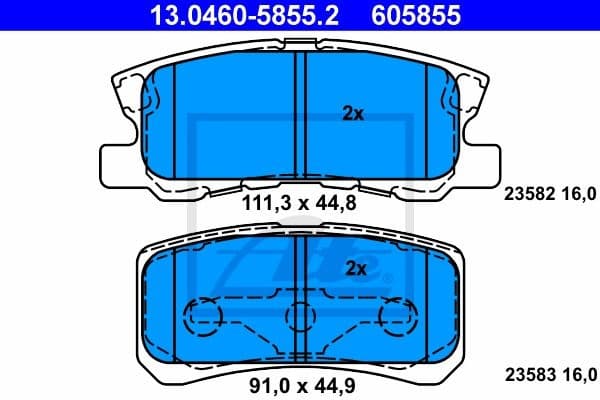 Brake Pad Set, disc brake 13.0460-5855.2