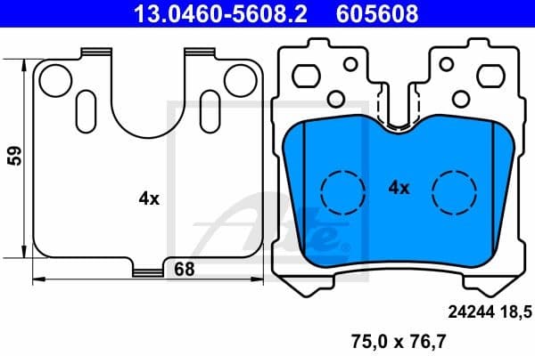 Brake Pad Set, disc brake 13.0460-5608.2