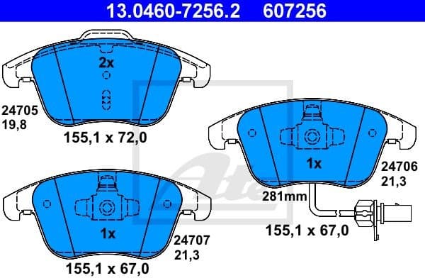 Brake Pad Set, disc brake 13.0460-7256.2