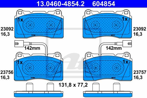 Brake Pad Set, disc brake 13.0460-4854.2