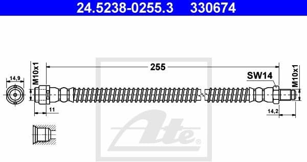 Brake Hose 24.5238-0255.3