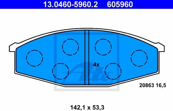 Brake Pad Set, disc brake 13.0460-5960.2