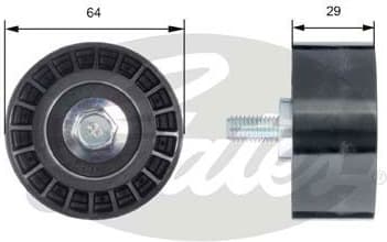 Deflection Pulley/Guide Pulley, timing belt PowerGrip™ T42170