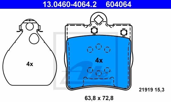 Brake Pad Set, disc brake 13.0460-4064.2