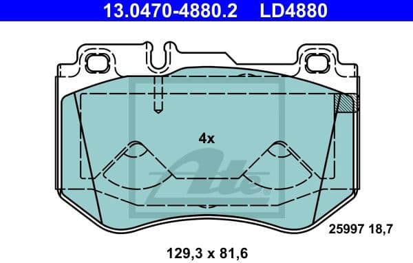Brake Pad Set, disc brake ATE Ceramic 13.0470-4880.2