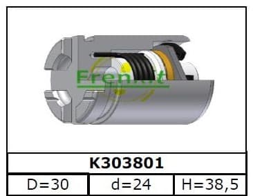 Brake caliper piston with adjustment unit K303801
