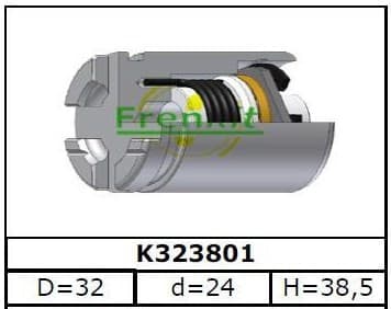 Brake caliper piston with adjustment unit K323801