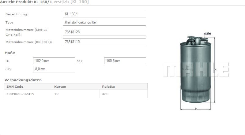 Filter diesel fuel KL160/1 - image 3