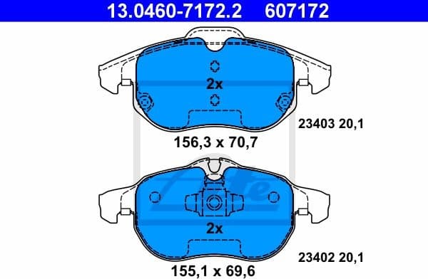 Brake Pad Set, disc brake 13.0460-7172.2