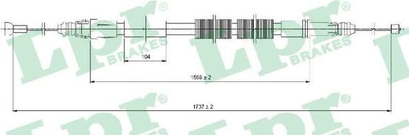 Cable Pull, parking brake C1028B