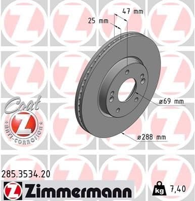 Brake Disc COAT Z 285.3534.20