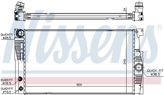 Radiator, engine cooling 60836