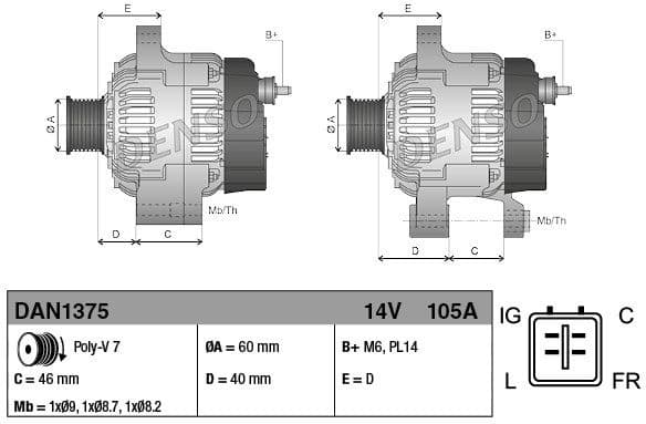 Alternator DAN1375 - image 3