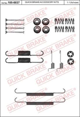 Accessory Kit, parking brake shoes 105-0037