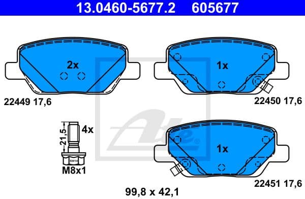 Brake Pad Set, disc brake 13.0460-5677.2