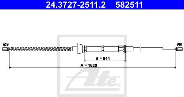Cable Pull, parking brake 24.3727-2511.2