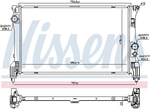 Radiator, engine cooling 606453