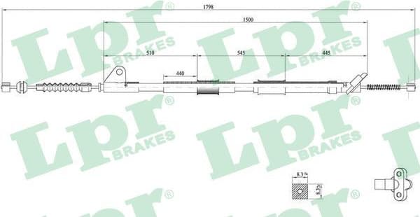 Cable Pull, parking brake C0857B