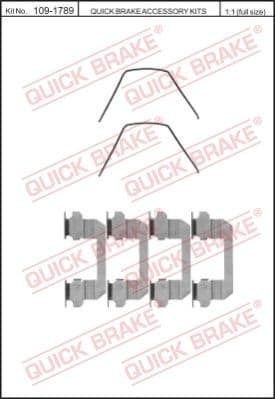 Accessory Kit, disc brake pad 109-1789