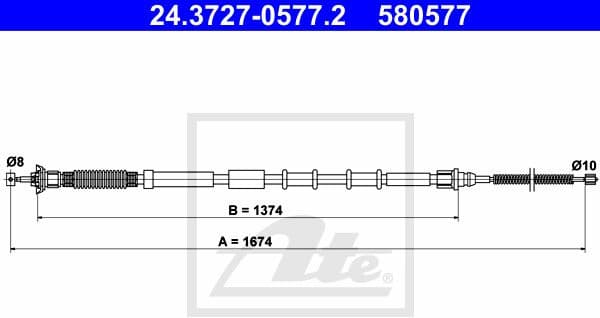 Cable Pull, parking brake 24.3727-0577.2