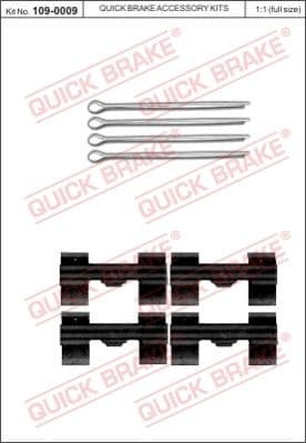 Accessory Kit, disc brake pad 109-0009