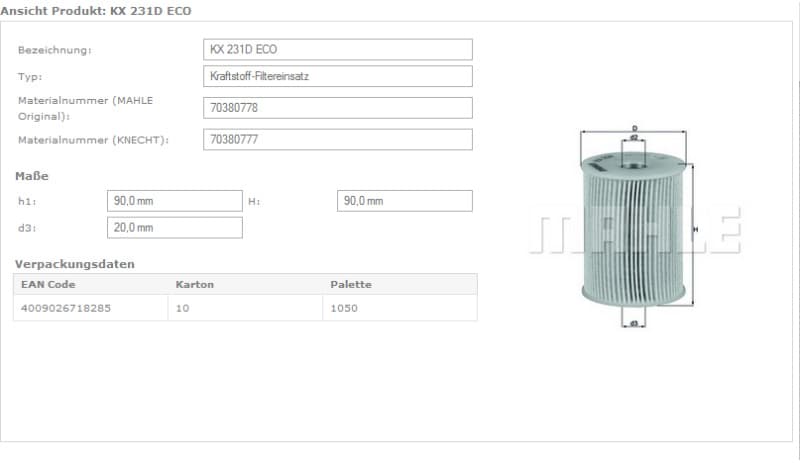 Filter diesel fuel KX231D - image 4