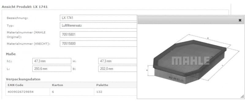 Filter air LX1741 - image 3