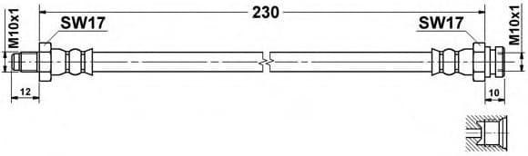 Brake hose rear MI21.491