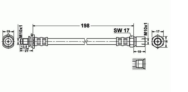 Brake hose rear OP21.177