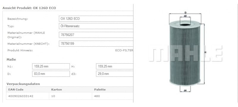 Filter oil OX126D - image 4