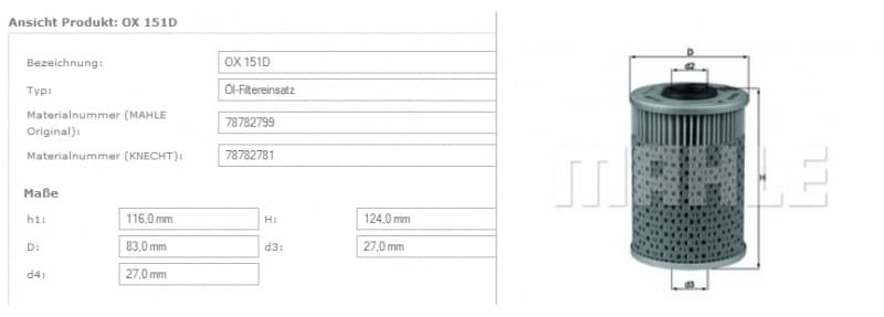 Filter oil OX151D - image 4