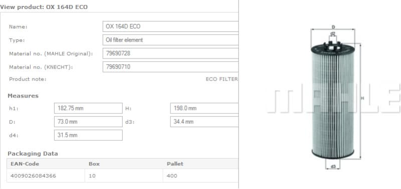 Filter oil OX164D - image 4