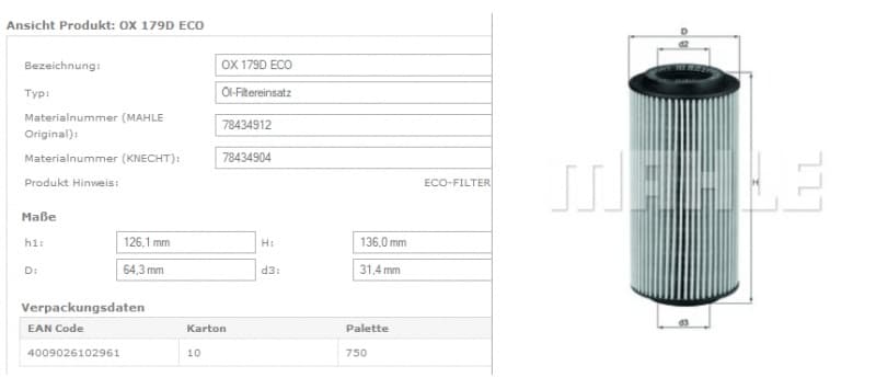 Filter oil OX179D - image 5