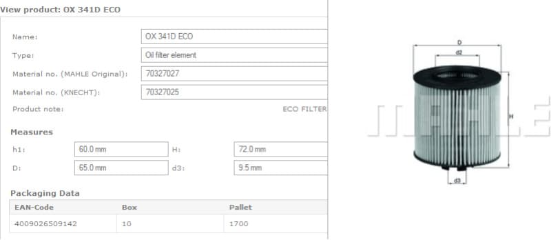 Filter oil OX341D - image 4