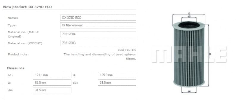 Filter oil OX379D - image 9