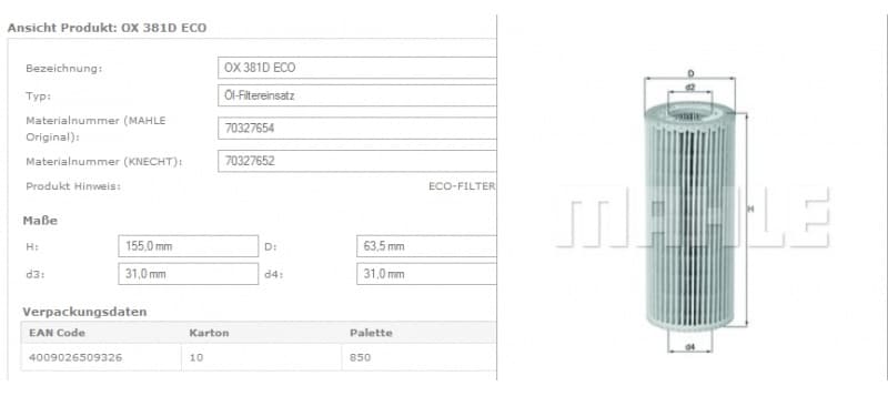 Filter oil OX381D - image 10