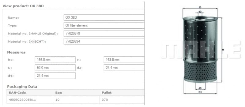Filter oil OX38D - image 4