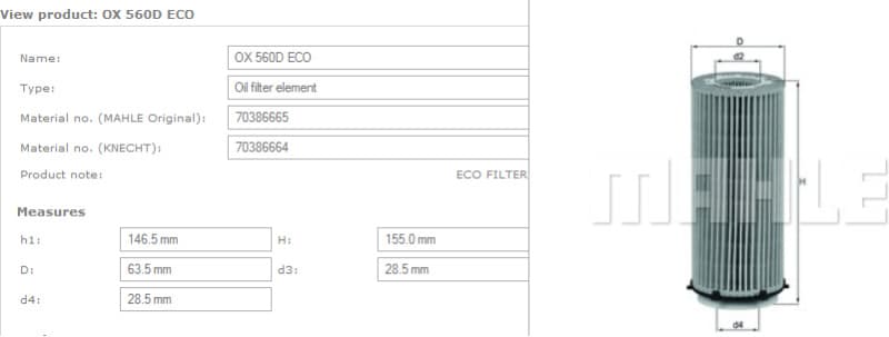 Filter oil OX560D - image 4