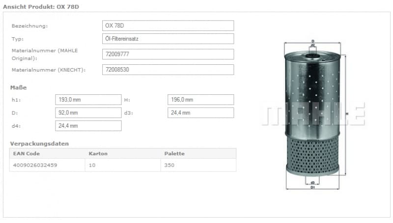 Filter oil OX78D - image 4