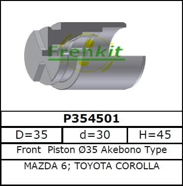 Brake caliper piston rear P354501