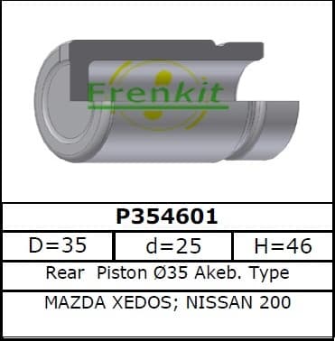 Brake caliper piston rear P354601