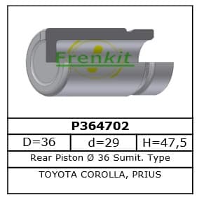 Brake caliper piston rear P364702
