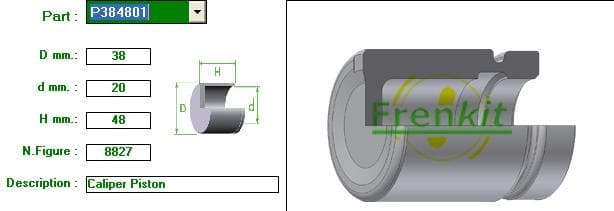 Brake caliper piston rear P384801
