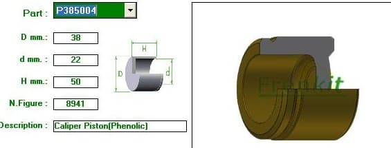 Brake caliper piston front P385004