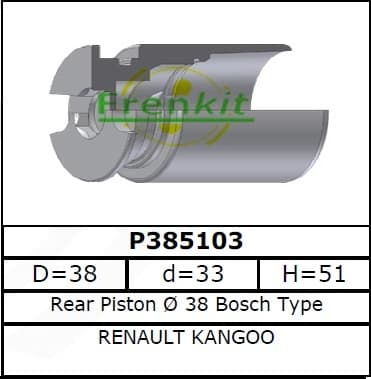 Brake caliper piston rear P385103