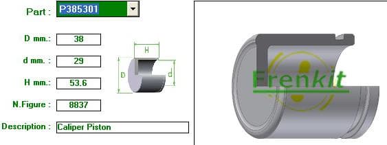 Brake caliper piston rear P385301