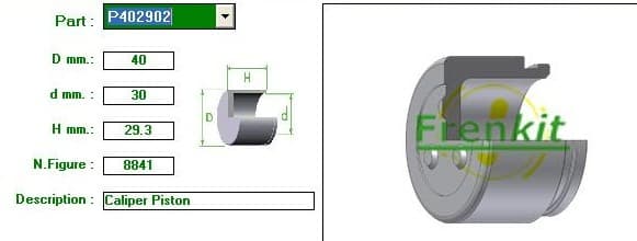 Brake caliper piston rear P402902
