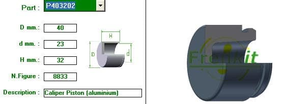 Brake caliper piston front P403202